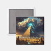 Mystic Blue Pyramide Art Magnet (Vorderseite/Rückseite)