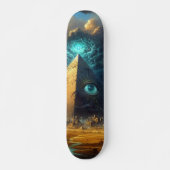Mystic Blue Pyramide Art Skateboard (Vorne)