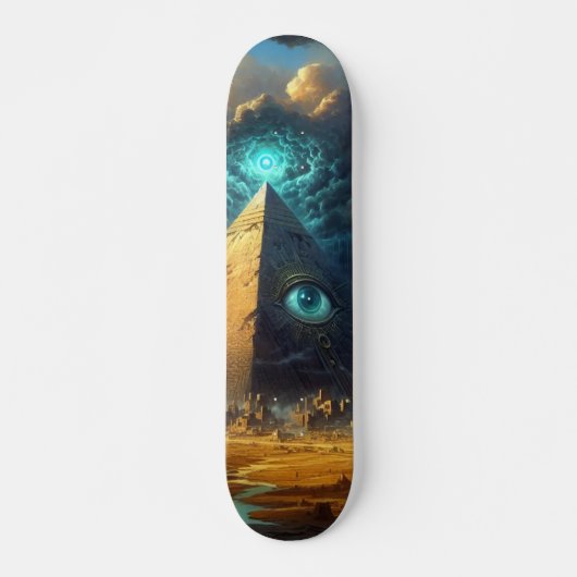 Mystic Blue Pyramide Art Skateboard (Vorne)