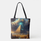 Mystic Blue Pyramide Art Tasche (Rückseite)