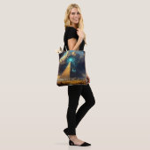 Mystic Blue Pyramide Art Tasche (Am Model)