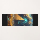 Mystic Blue Pyramide Art Yogamatte (Vorderseite (Horizontal))