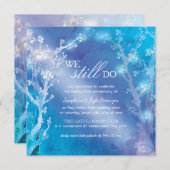 Mystic Blue Trees Hochzeitstag Einladung (Vorne/Hinten)