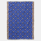 Mystic Blue Zellige Geometry Decke (Vorderseite Vertikal)