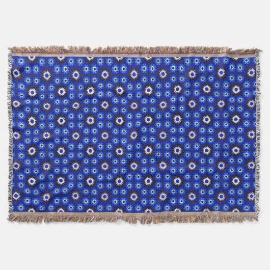 Mystic Blue Zellige Geometry Decke (Vorderseite)