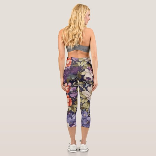 Mystic Blume Custom Retirement Geschenke für ihre Capri Leggings (Rückseite)