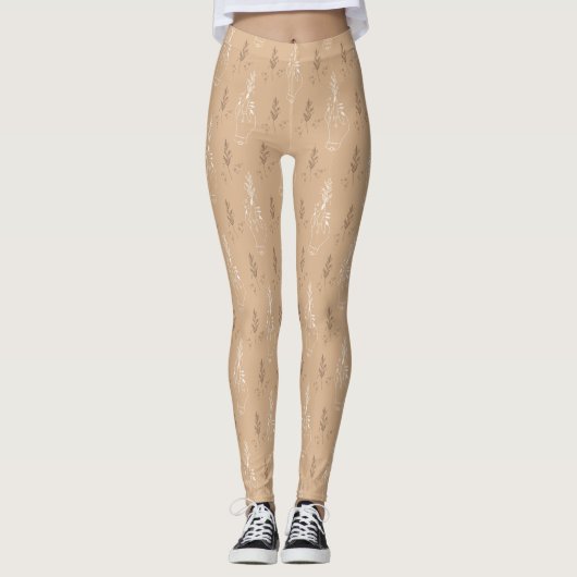Mystic Bohemisch Beige Leggings (Vorderseite)