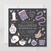 Mystic Boho Crystal Halloween-Party Einladung (Vorderseite)