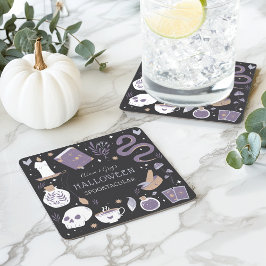 Mystic Boho Crystal Halloween-Party Rechteckiger Pappuntersetzer
