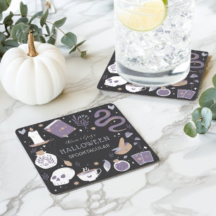 Mystic Boho Crystal Halloween-Party Rechteckiger Pappuntersetzer
