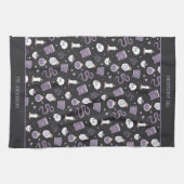 Mystic Boho Crystal Halloween Pattern Personalisie Geschirrtuch (Horizontal)