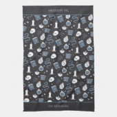 Mystic Boho Crystal Halloween Pattern Personalisie Geschirrtuch (Vertikal)