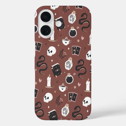 Mystic Boho Crystal Skull Snake Pattern Case-Mate iPhone Hülle (Rückseite)