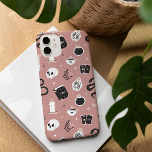 Mystic Boho Crystal Skull Snake Pattern iPhone 16 Hülle