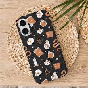 Mystic Boho Crystal Skull Snake Pattern iPhone 16 Hülle