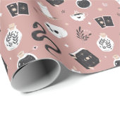 Mystic Boho Crystal Skull Snake Pattern Geschenkpapier (Rolleneckpunkt)