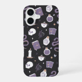 Mystic Boho Crystal Skull Snake Pattern iPhone 16 Hülle (Rückseite)