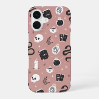 Mystic Boho Crystal Skull Snake Pattern
