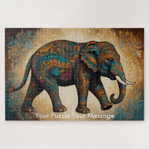 Mystic Boho Elephant Mandala Puzzle