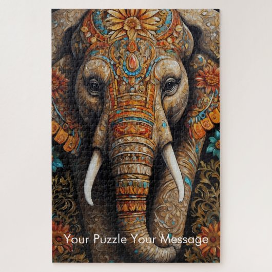 Mystic Boho Elephant Mandala Puzzle (Vertikal)