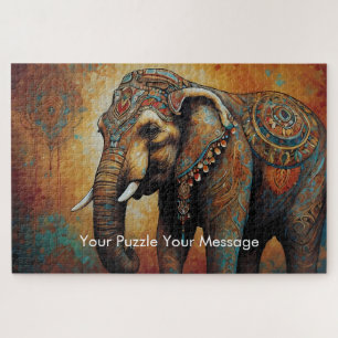Mystic Boho Elephant Mandala Puzzle