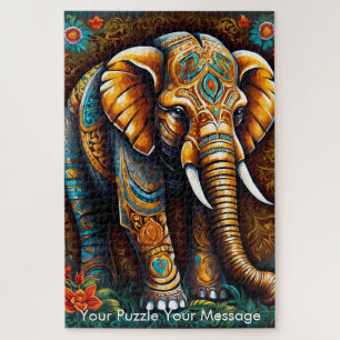 Mystic Boho Elephant Mandala Puzzle