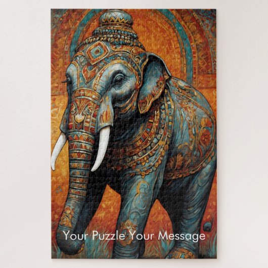 Mystic Boho Elephant Mandala Puzzle (Vertikal)