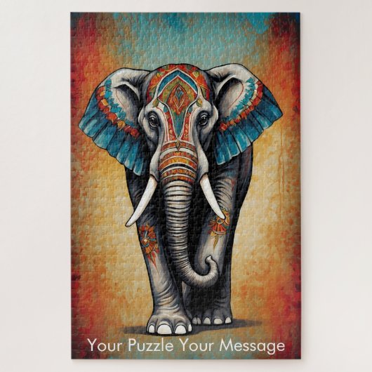 Mystic Boho Elephant Mandala Puzzle (Vertikal)