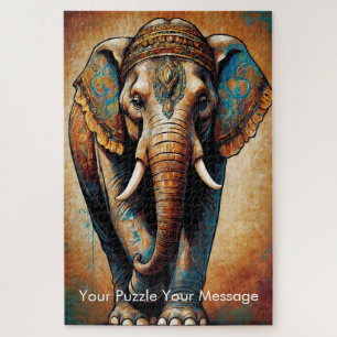 Mystic Boho Elephant Mandala Puzzle