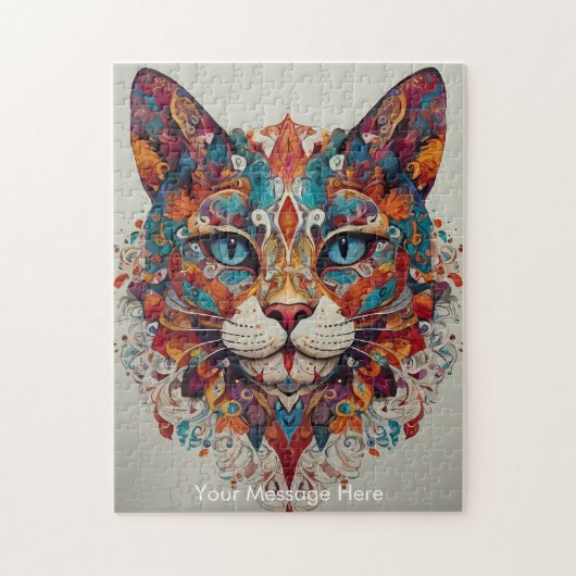 Mystic Boho Feline Cat Mandala Puzzle (Vertikal)