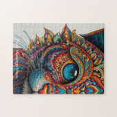 Mystic Boho Feline Cat Mandala Puzzle (Horizontal)