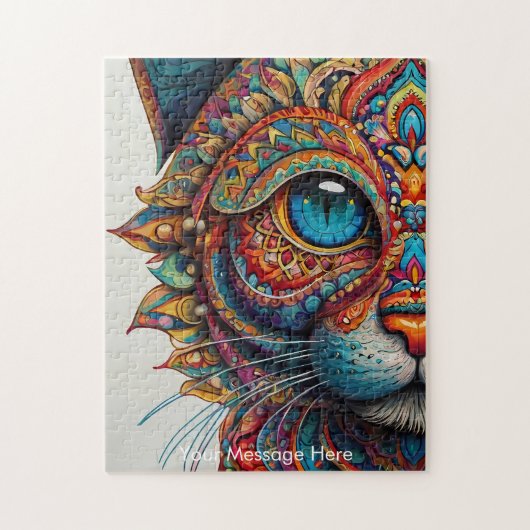 Mystic Boho Feline Cat Mandala Puzzle (Vertikal)