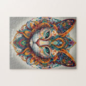 Mystic Boho Feline Cat Mandala Puzzle (Horizontal)