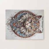 Mystic Boho Feline Cat Mandala Puzzle (Horizontal)