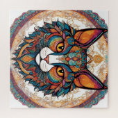 Mystic Boho Feline Cat Mandala Puzzle (Horizontal)
