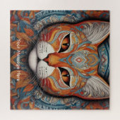 Mystic Boho Feline Cat Mandala Puzzle (Horizontal)