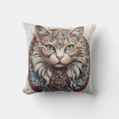 Mystic Boho Feline Mandala Kissen (Vorderseite)