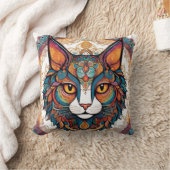 Mystic Boho Feline Mandala Kissen (Decke)