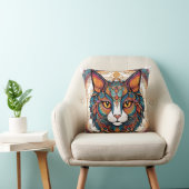 Mystic Boho Feline Mandala Kissen (Stuhl )
