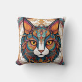 Mystic Boho Feline Mandala Kissen (Vorderseite)