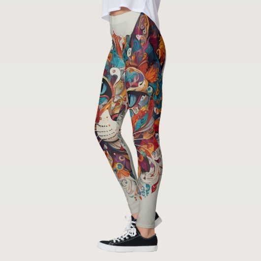 Mystic Boho Feline Mandala Leggings (Links)