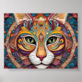 Mystic Boho Feline Mandala Poster (Vorne)