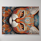 Mystic Boho Feline Mandala Poster (Vorne)