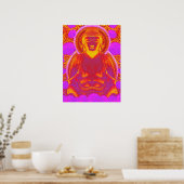Mystic Buddha - rosa und orange lebendige Töne Poster (Küche)