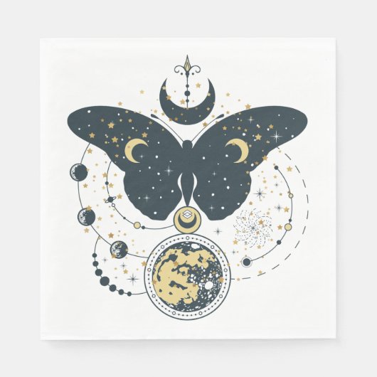 Mystic Butterfly & Sky Design Paper Napkin Serviette (Vorderseite)