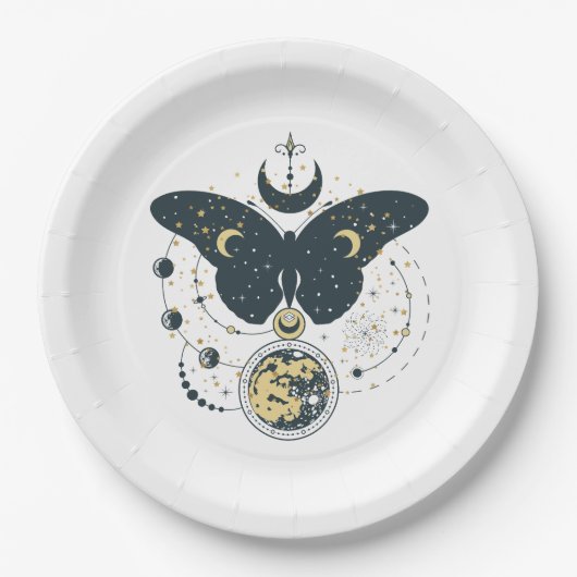 Mystic Butterfly & Sky Paper Plate Pappteller (Vorderseite)