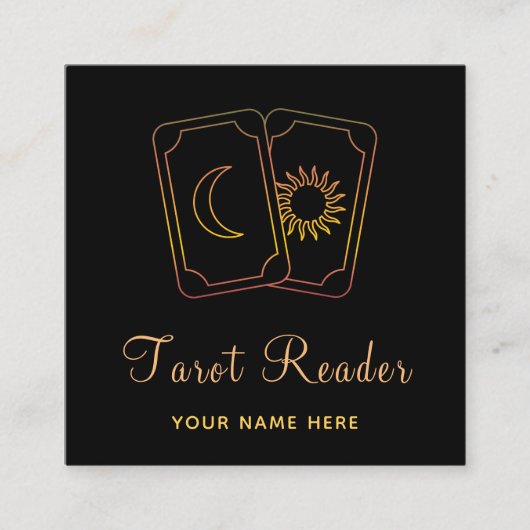 Mystic Card Reader Psychischer Glow Moon Quadratische Visitenkarte (Vorderseite)