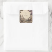 Mystic Castle Forest Wedding Quadratischer Aufkleber (Tasche)