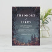 Mystic Castle Wedding Einladung (Stehend Vorderseite)