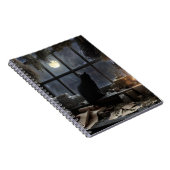 Mystic Cat Moonlit Window Notebook Notizblock (Rechte Seite)